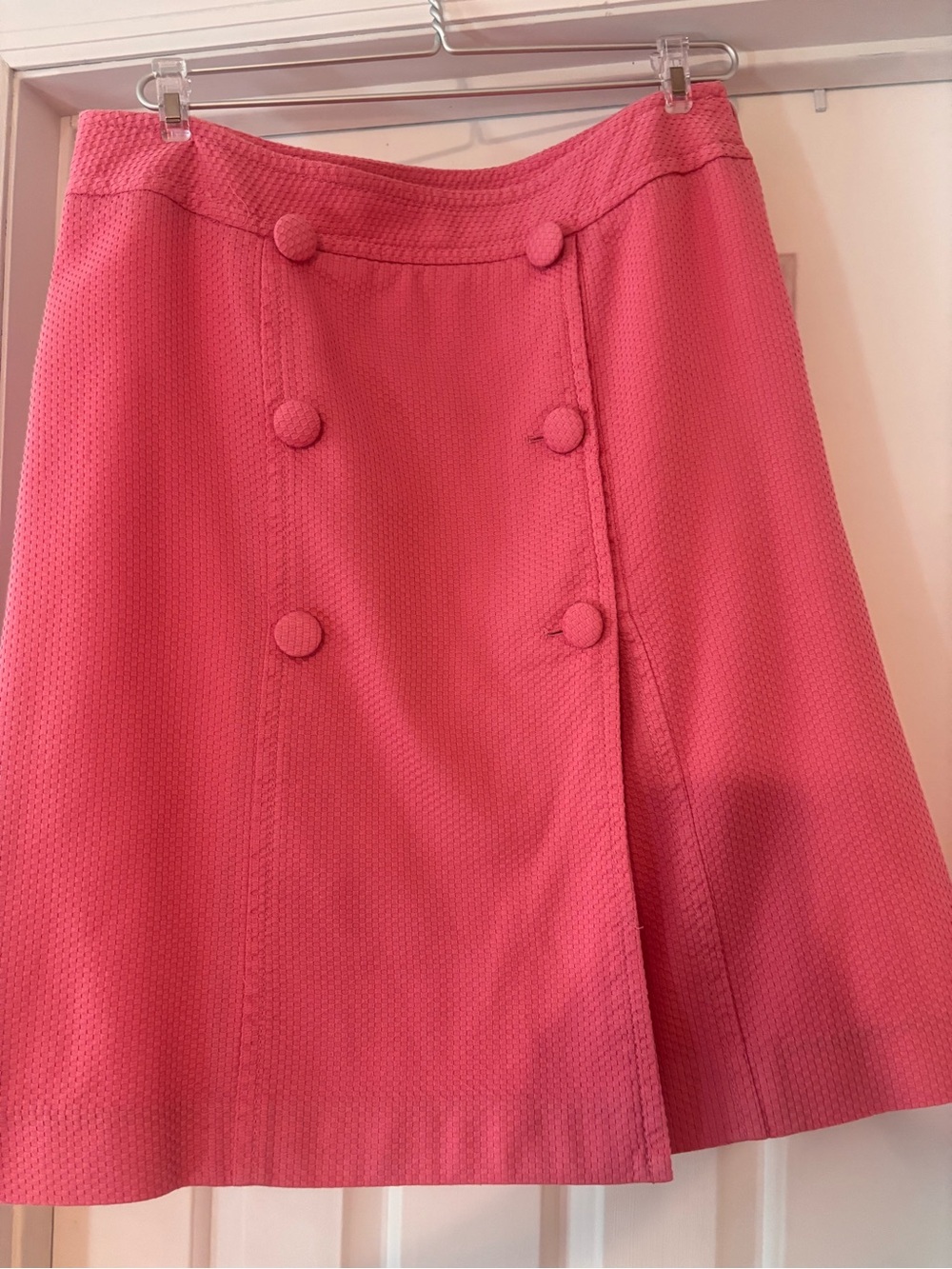 Talbots Pink A-Line Skirt with Covered Buttons